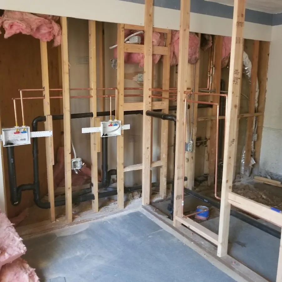 Copper pipe rough-in and plumbing installation in Seabrook